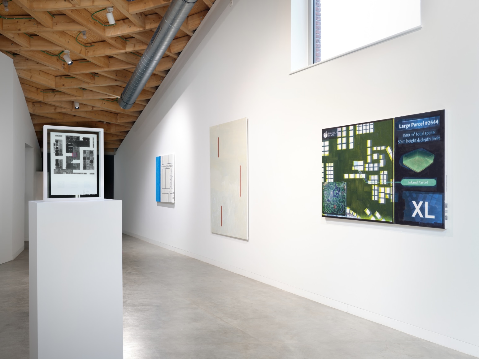 Installation view, Simon Denny, Metaverse Landscapes,&nbsp;Frans Masereel Centrum, Belgium, 2023