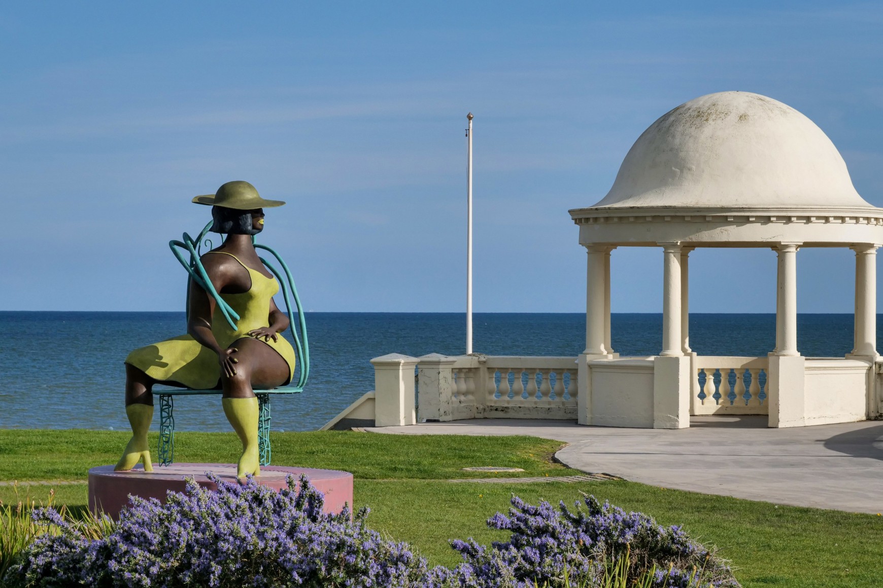 Installation view, Tschabalala Self, Seated, Bexhill On Sea, UK, 2023