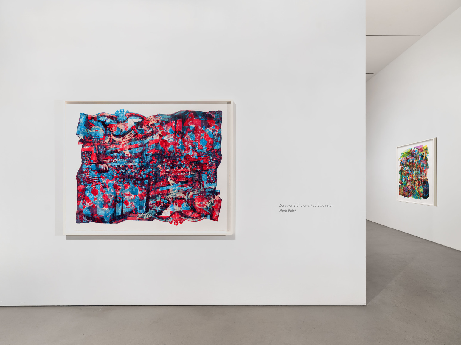 Installation view, Zorawar Sidhu and Rob Swainston,&nbsp;Flash Point, Petzel, 2025