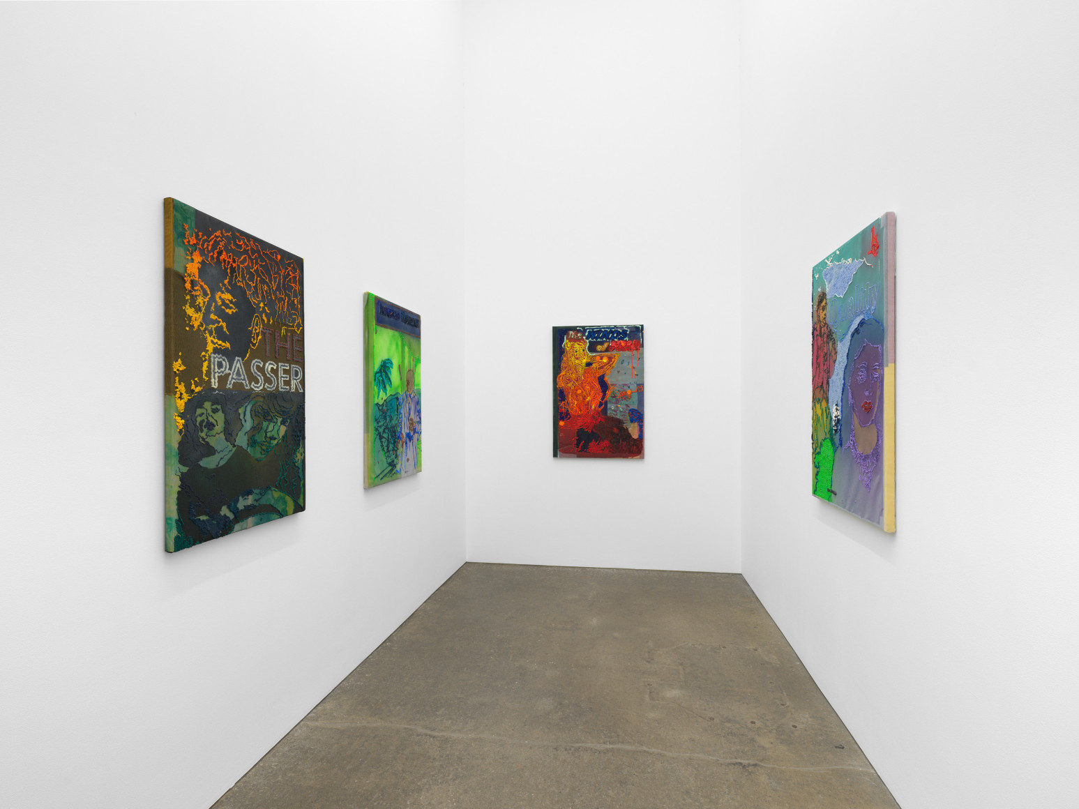 Installation view, Austin Martin White, Lost in the Sauce, Derek Eller, New York, 2023