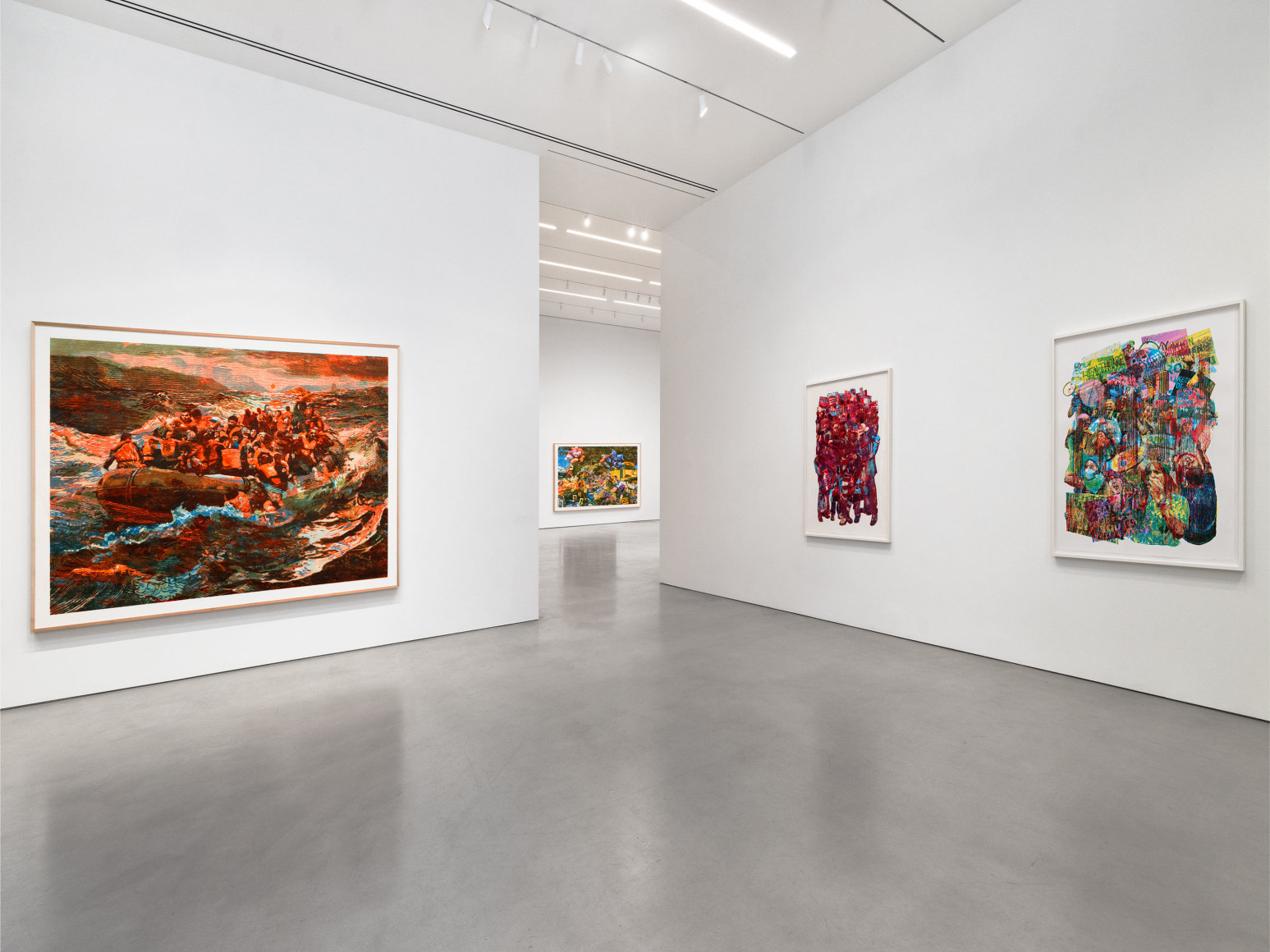 Installation view, Zorawar Sidhu and Rob Swainston,&nbsp;Flash Point, Petzel, 2025
