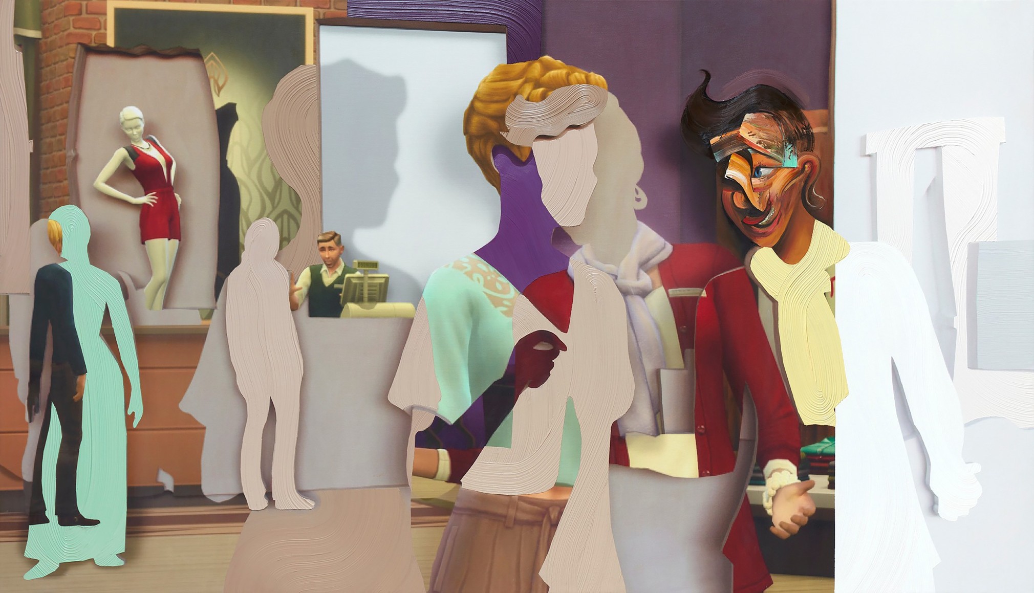 Pieter Schoolwerth, Shifted Sims #7 (Fashionista Career), 2020