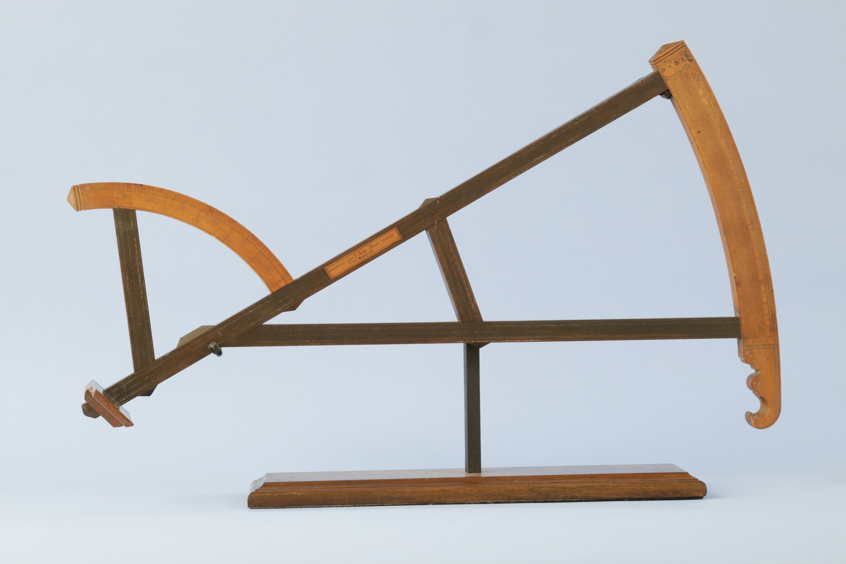 18 Century English Backstaff signed Henry Gregory with boxwood frame and Pear Wood Arms and Engraved Scales circa 1760