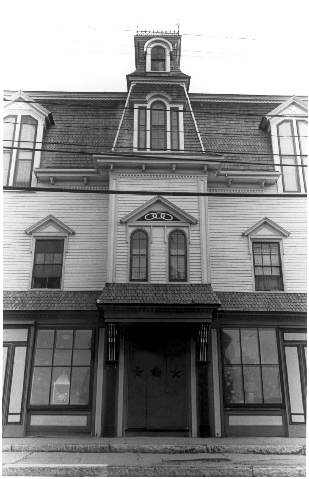 The Star of Hope, Vinalhaven, Maine; the three links, the symbol of the Independent Order of Odd Fellows, are visible above the central windows