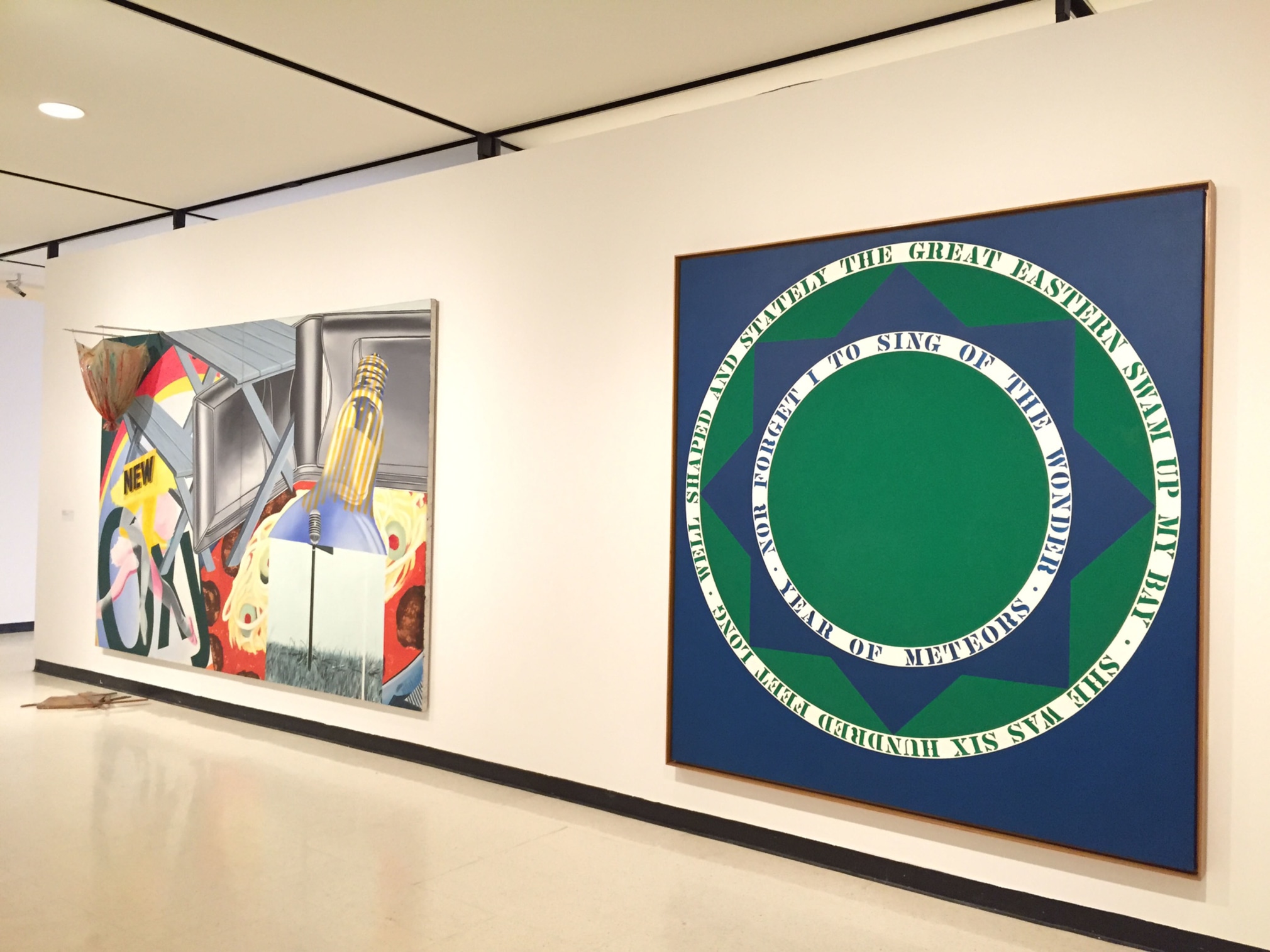 2016 installation view of the Albright-Knox Art Gallery&#039;s permanent collection, featuring Indiana&#039;s Year of Meteors&nbsp;(1961) and James Rosenquist&#039;s Nomad&nbsp;(1963), &nbsp;