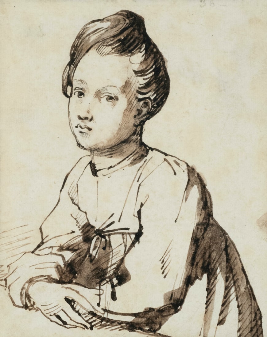 Th&eacute;odore G&eacute;ricault Alfred Dedreux as a Child, c. 1817    Pen and ink on paper 5 x 4 inches