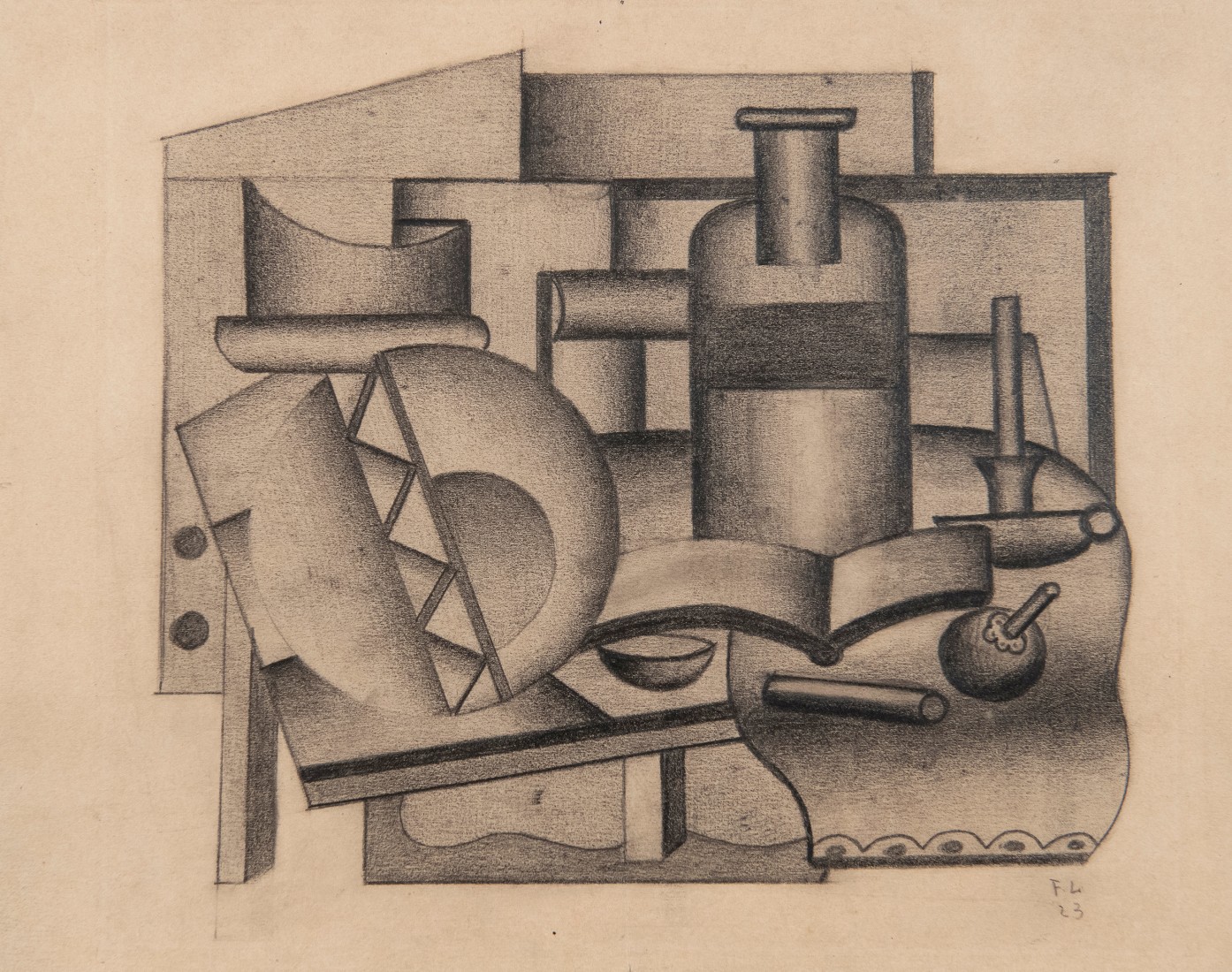 Fernand Leger Still Life with Bottle, 1923&nbsp;&nbsp;    Pencil on paper 9 7/8 x 12 1/2 inches