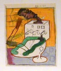 Peter Saul Untitled Study (Toilet)