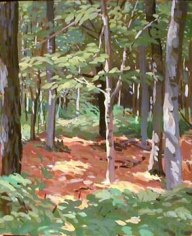 Willard MidgetteWoods, Skowhegan, Maine #5, 1977oil on masonite12&nbsp;x 10 1/4&nbsp;inchesWMp 18