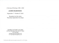 James Barsness exhibition announcement card 2012 (back)