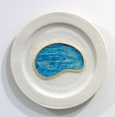 Robert Arneson Plate with Blue Pool, 1978