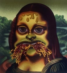 Peter Saul Mona Lisa Throws up Pizza