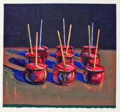 Wayne Thiebaud, Candy Apples, 1987, Woodcut