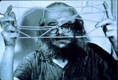 HARRY SMITH with string figure, 1970. Photo by Jon Palmer