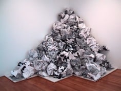 White Paper Pile, 2003, silkscreen on paper and wood, 108 x 108 x 108 inches
