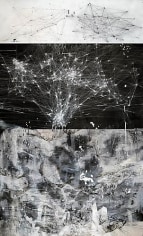 AMY SCHISSEL | CYBERFIELDS | PANEL 1 | ACRYLIC, INK, CHARCOAL, MIXED MEDIA ON PAPER | 44 X 96 INCHES | 2012