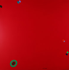 Naohiko Inukai, Untitled Red with Floating Dots