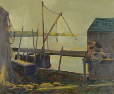 Oil painting by Edward Chrisiana entitled &quot;After Showers&ndash;Maine Coast&quot;.