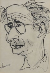 Marcel Janco Drawing Portrait of Mordecai Ardon