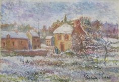 Paul Emile Pissarro Winter Pastel on paper Signed
