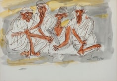 Marcel Janco Bedouins Drawing Watercolor