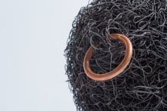 Orphan, 2015, black annealed wire, bull&#039;s nose ring, 47.2 (length) x 23.6 (diameter)