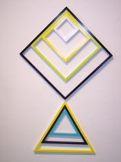 Geometric painted wooden lines