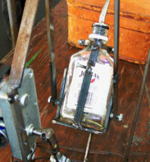 Jim Bean bottle encased in metal