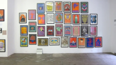 Framed posters, exhibition view