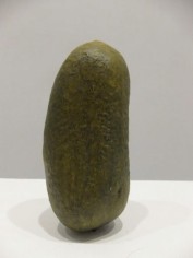 Upright pickle sculpture