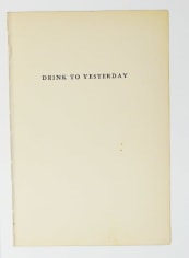 Book cover, reading 'drink to yesterday'