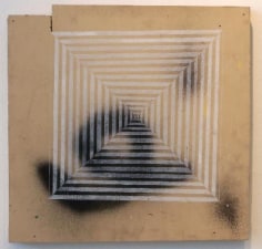 Alicia McCarthy, white grid on found material