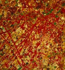 Red splattered abstract painting