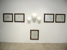 Gallery view of framed graphite sketches