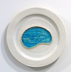 Robert Arneson Plate with Blue Pool, 1978