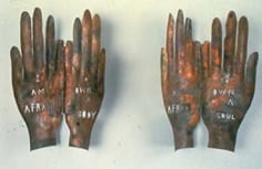 Lesley Dill Copper Poem Gloves