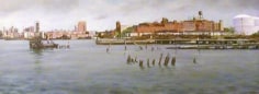 Andrew Lenaghan View Up East River from N. 10th St. Pier, Williamsburg,&nbsp;1998