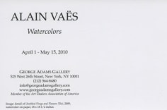 Alain Vaes exhibition announcement card 2010 (back)