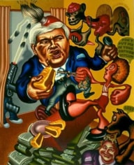 Peter Saul Newt Gingrich vs. Orphan Annie