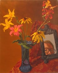 Jack Beal Self Portrait with Rudebeckias and Daylilies