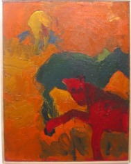 Joan Brown Untitled (Bob with horses), c. 1961