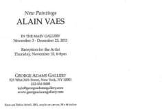 Alain Vaes: New Paintings exhibition announcement card (back), 2011