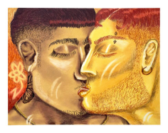 Juan Arango Palacios  Sabor a Miel Tienen tus Labios, 2022  Pastel and colored pencil on paper  27.9 x 35.5 cm / 11 x 14 in