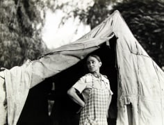 Dorothea Lange  Greek migratory woman living in a cotton camp near Exeter, California., c.1935 Gelatin silver print, printed c.1935 7 1/8 x 9 1/2 inches, Howard Greenberg Gallery, 2020