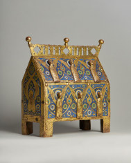An enamelled reliquary casket with figures of angels, c. 1220-40