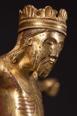 A gilded bronze corpus of Christ Triumphant, c. 1200, Detail