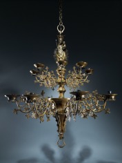 A two-tier chandelier with the Virgin and Child, Southern Netherlands