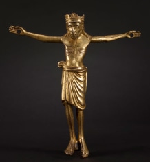 A gilded bronze corpus of Christ Triumphant, c. 1200