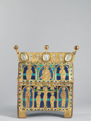 An enamelled casket showing the Crucifixion, c. 1200