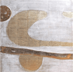 Untitled Moon Gold and White Gold (Chanel), 2012, Moon gold leaf, white gold leaf, resin, on wood panel